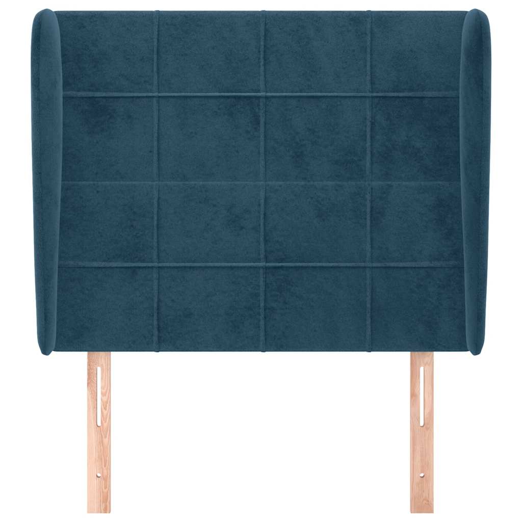 Tête de lit avec oreilles Bleu foncé 83x23x118/128 cm Velours - XIOS