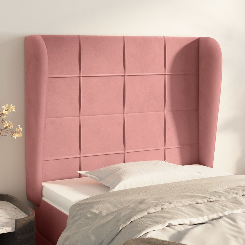 Tête de lit avec oreilles Rose 83x23x118/128 cm Velours - XIOS