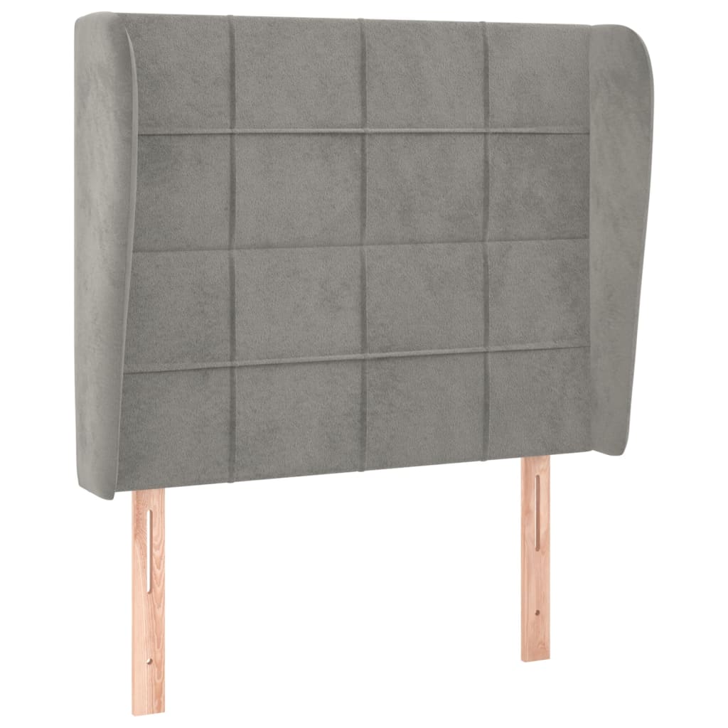 Tête de lit avec oreilles Gris clair 93x23x118/128 cm Velours - XIOS