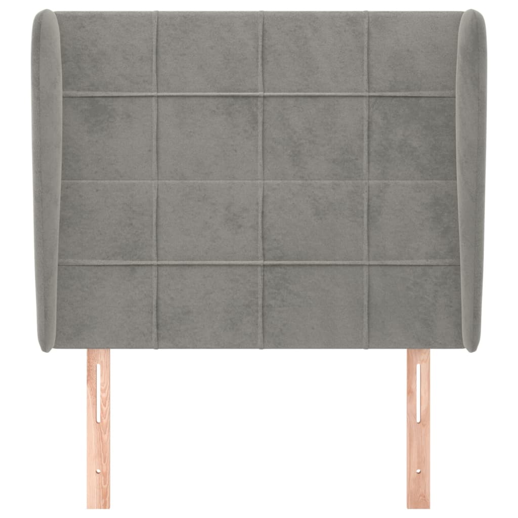 Tête de lit avec oreilles Gris clair 93x23x118/128 cm Velours - XIOS