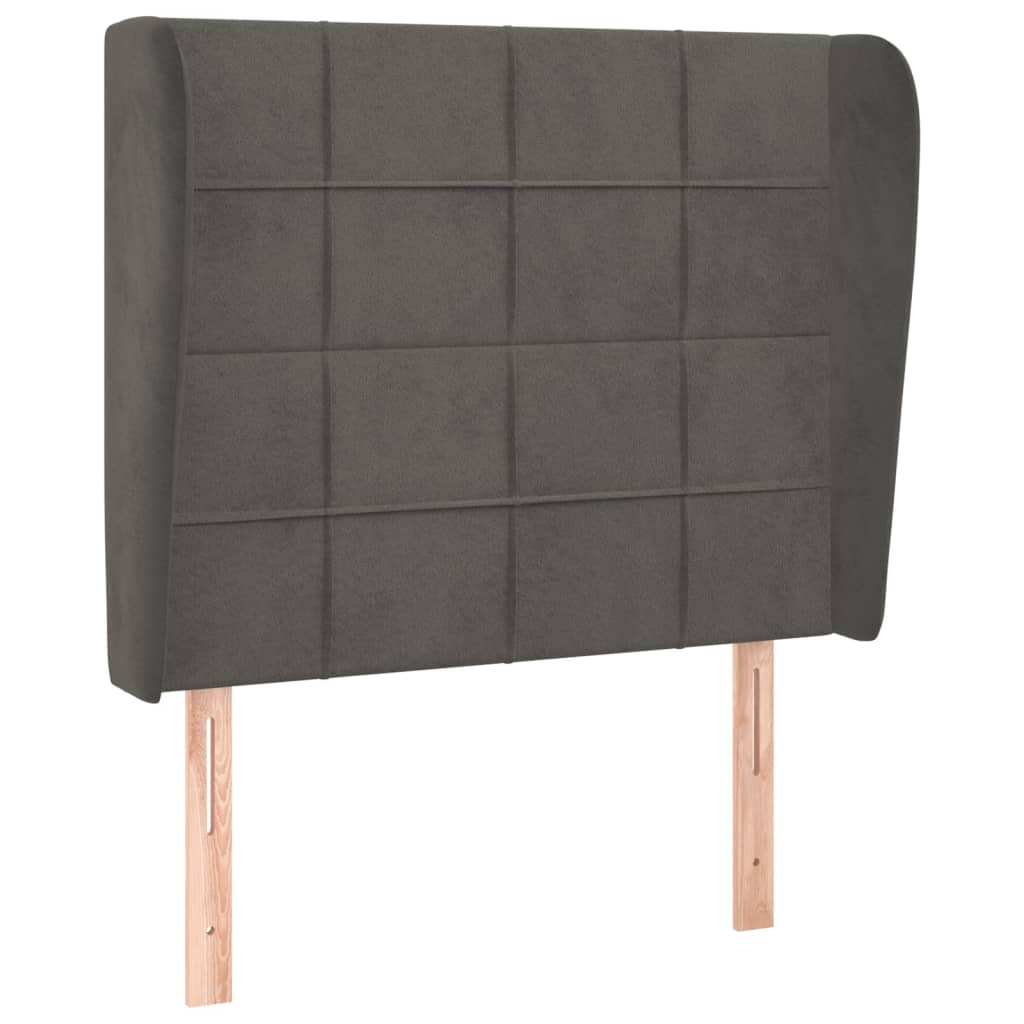 Tête de lit avec oreilles Gris foncé 93x23x118/128 cm Velours - XIOS