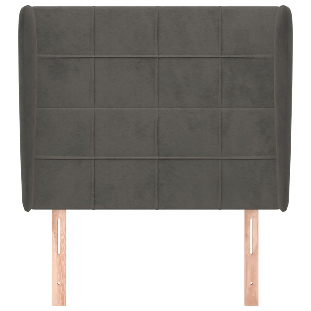 Tête de lit avec oreilles Gris foncé 93x23x118/128 cm Velours - XIOS
