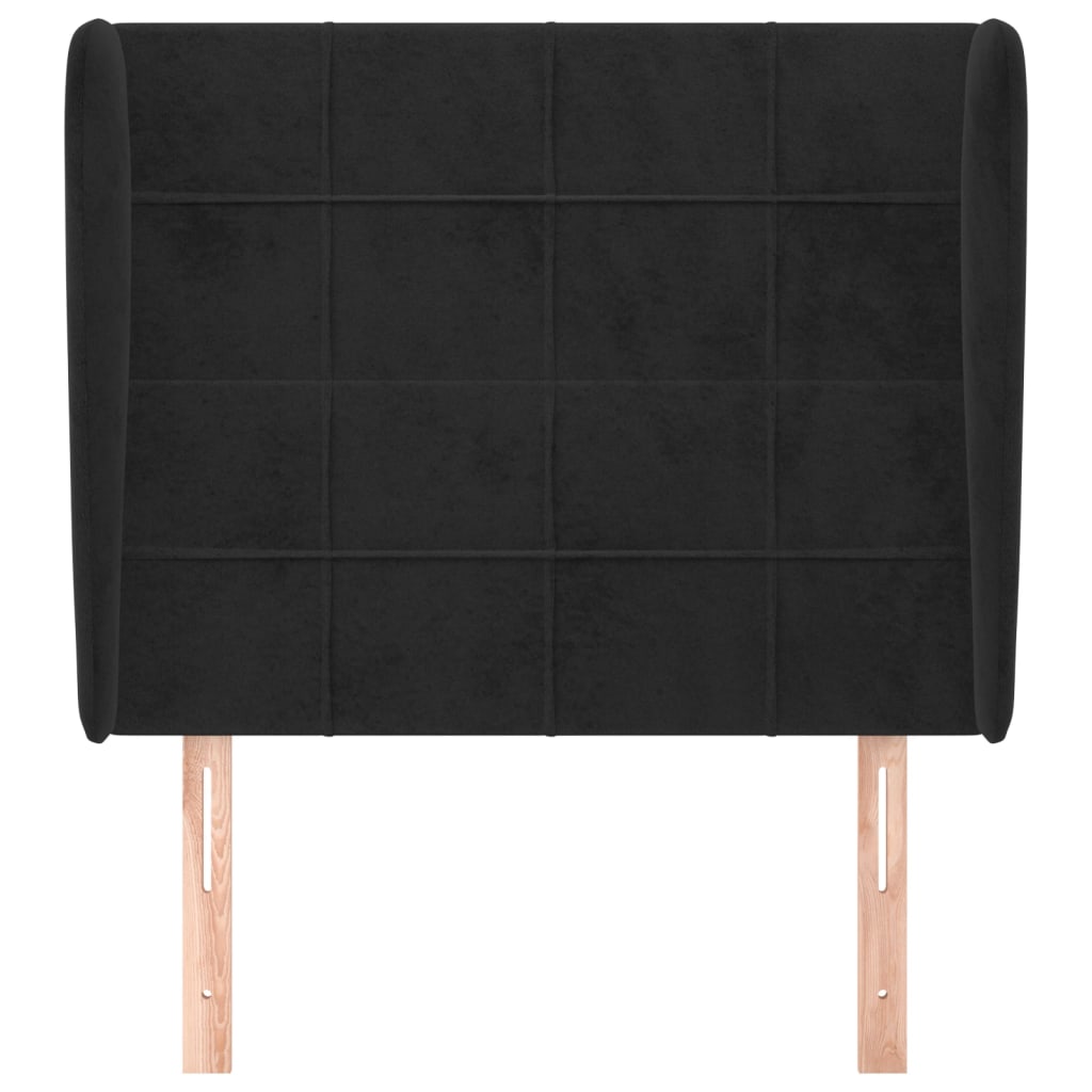 Tête de lit avec oreilles Noir 93x23x118/128 cm Velours - XIOS