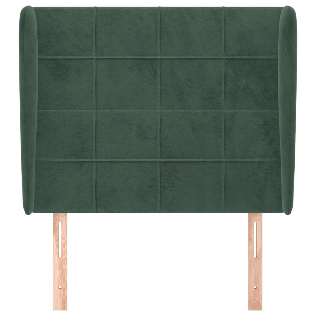 Tête de lit avec oreilles Vert foncé 93x23x118/128 cm Velours - XIOS