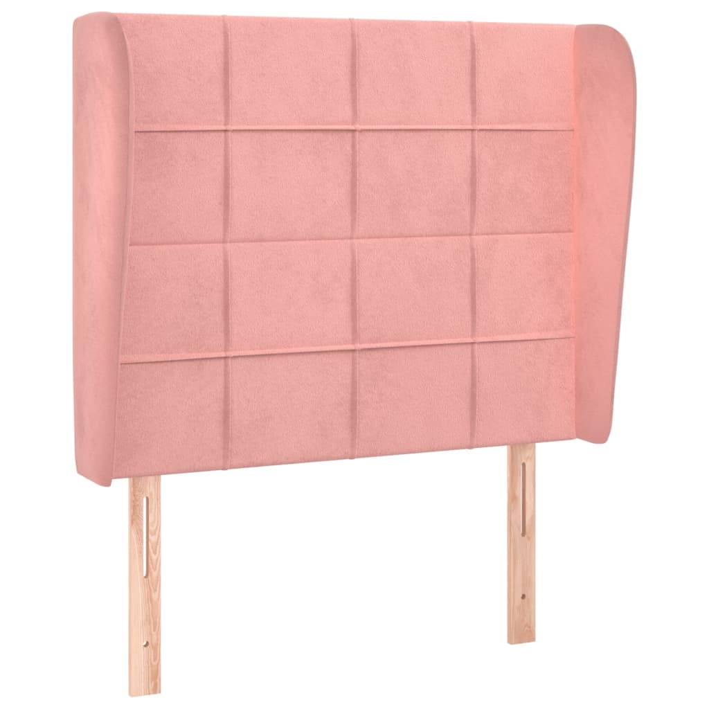 Tête de lit avec oreilles Rose 93x23x118/128 cm Velours - XIOS