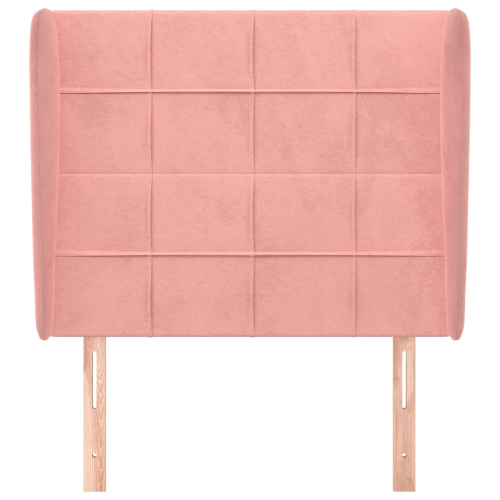 Tête de lit avec oreilles Rose 93x23x118/128 cm Velours - XIOS