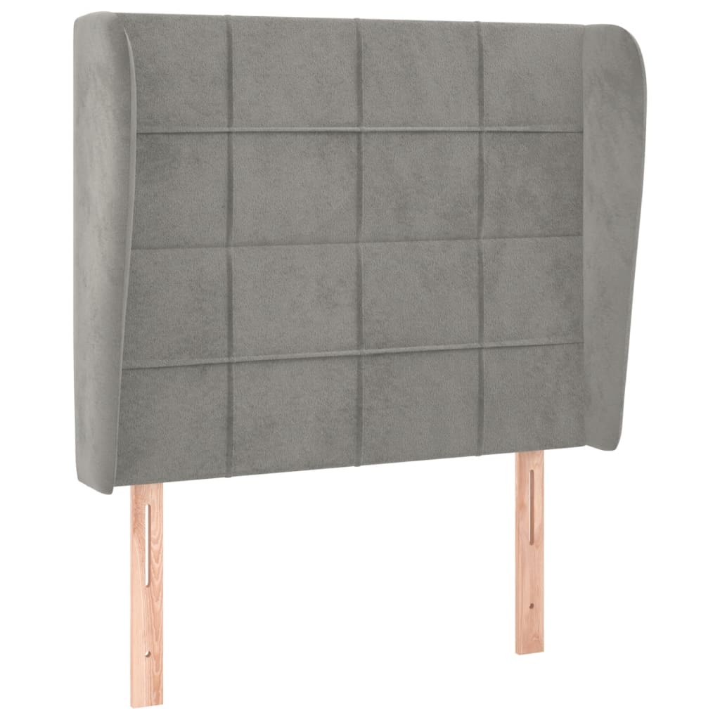 Tête de lit avec oreilles Gris clair 103x23x118/128 cm Velours - XIOS