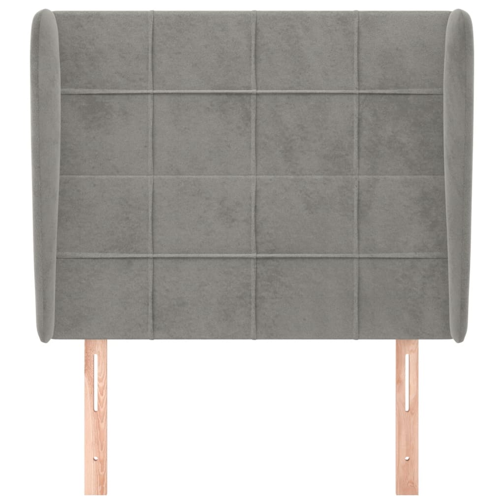 Tête de lit avec oreilles Gris clair 103x23x118/128 cm Velours - XIOS