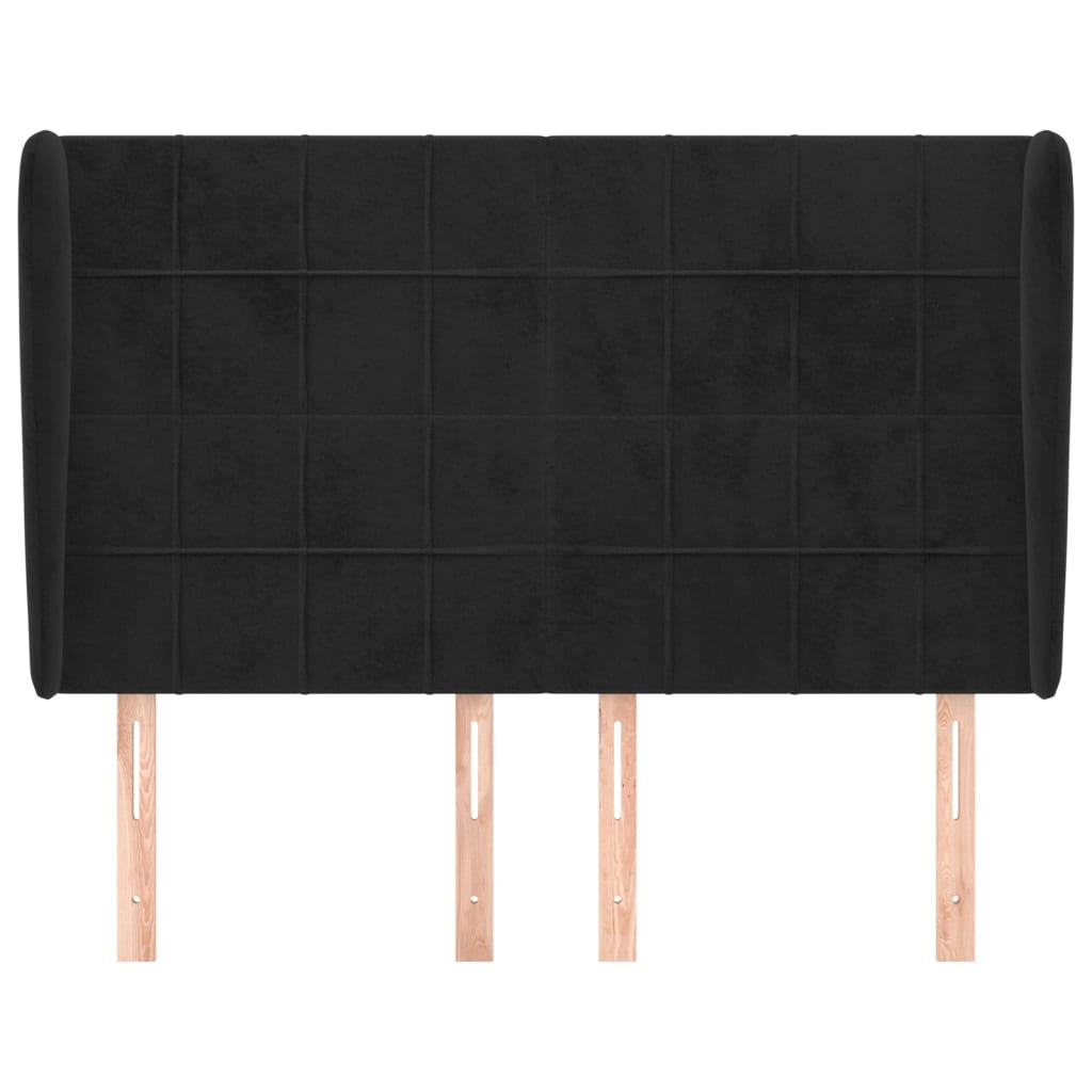 Tête de lit avec oreilles Noir 147x23x118/128 cm Velours - XIOS