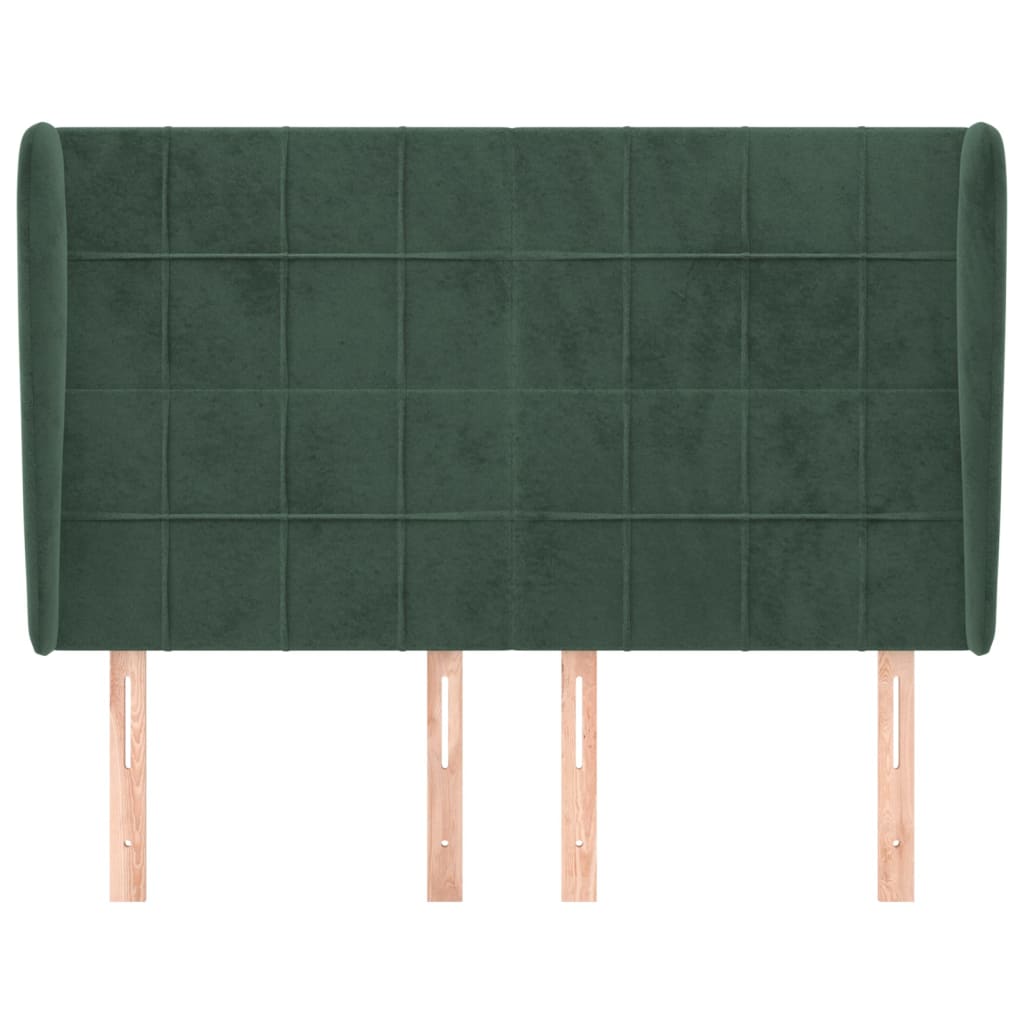 Tête de lit avec oreilles Vert foncé 147x23x118/128 cm Velours - XIOS