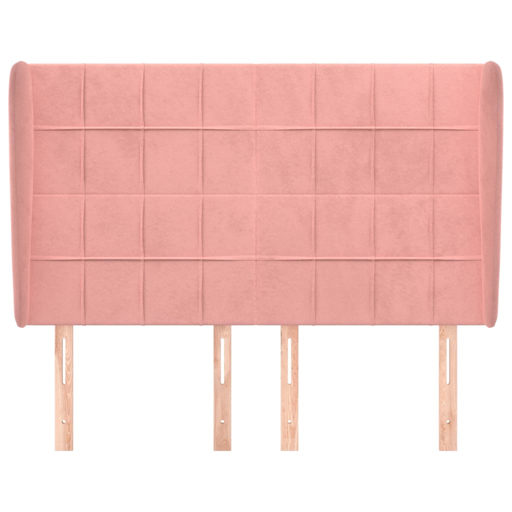 Tête de lit avec oreilles Rose 147x23x118/128 cm Velours - XIOS