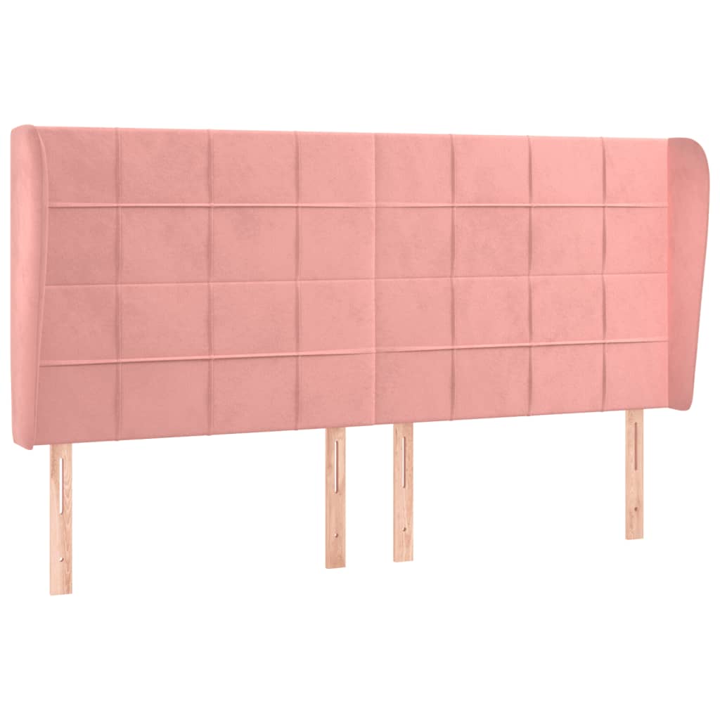Tête de lit avec oreilles Rose 163x23x118/128 cm Velours - XIOS