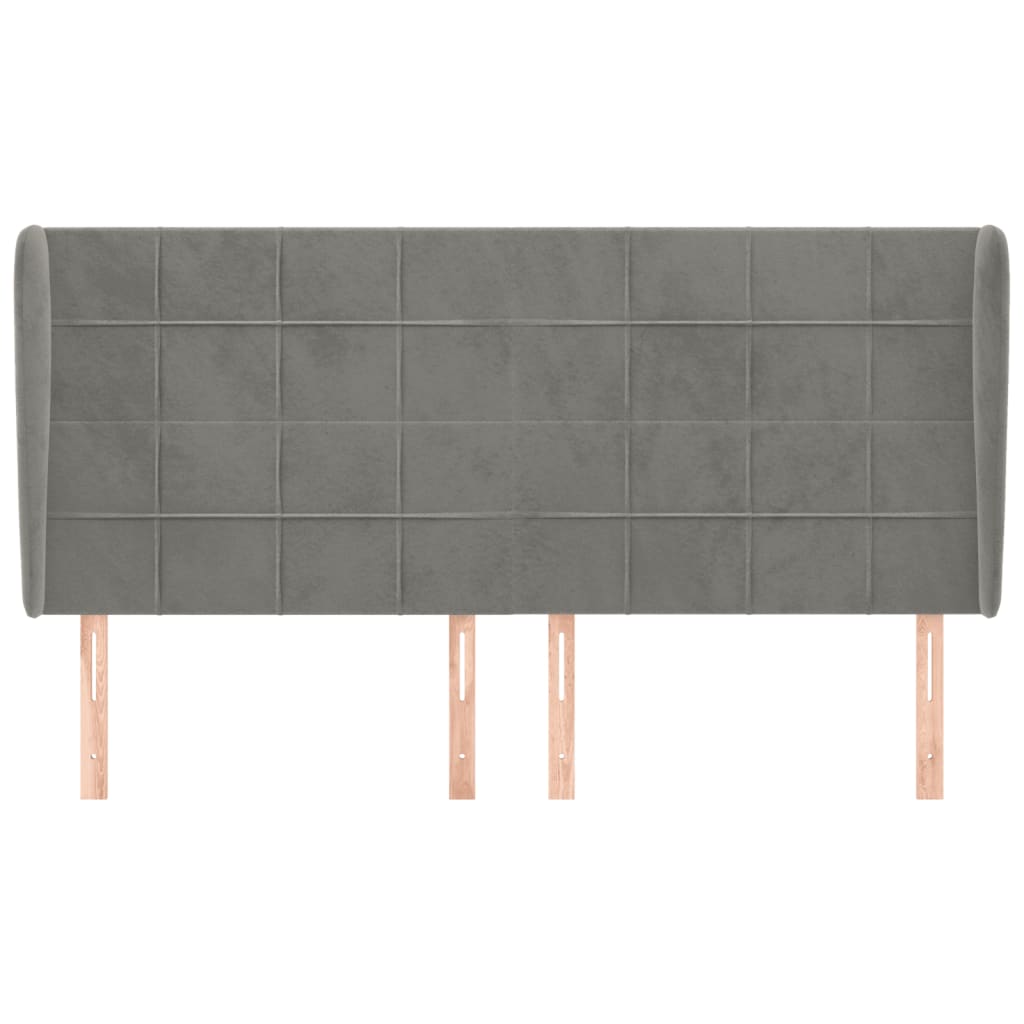 Tête de lit avec oreilles Gris clair 183x23x118/128 cm Velours - XIOS