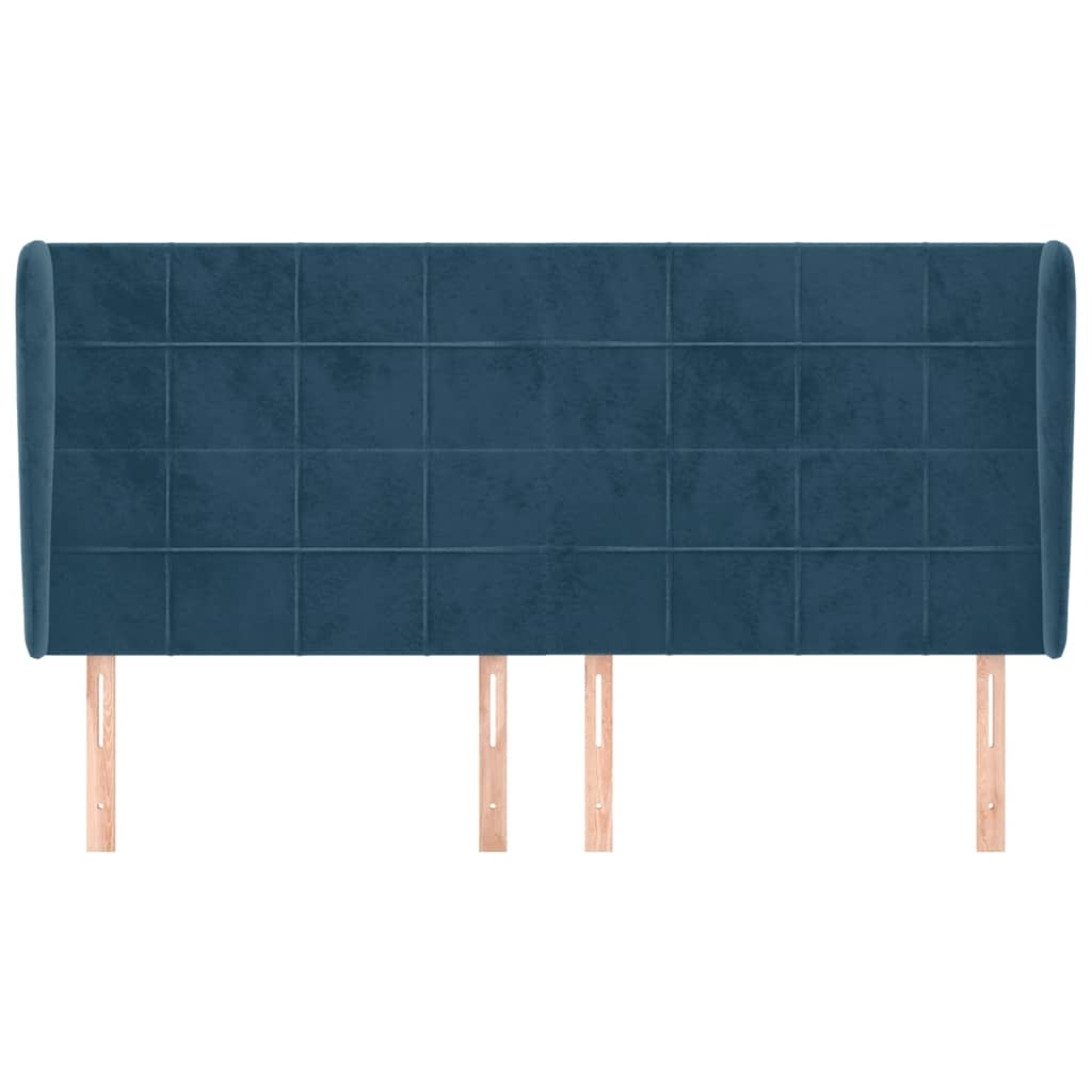 Tête de lit avec oreilles Bleu foncé 183x23x118/128 cm Velours - XIOS