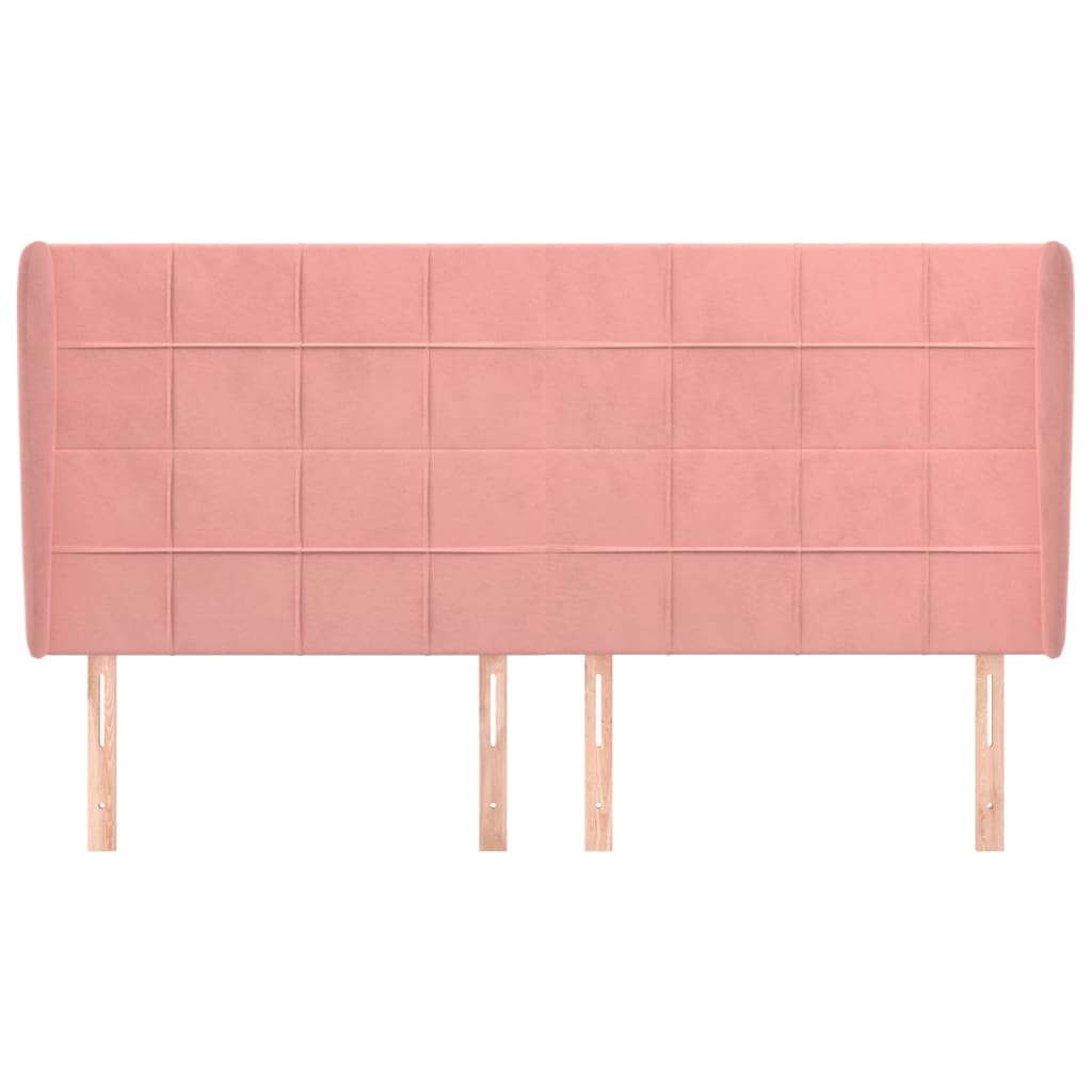 Tête de lit avec oreilles Rose 203x23x118/128 cm Velours - XIOS