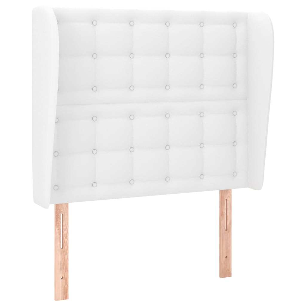 Tête de lit avec oreilles Blanc 83x23x118/128 cm Similicuir - XIOS