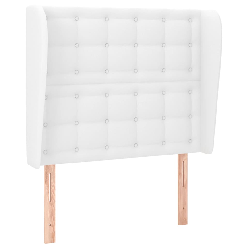 Tête de lit avec oreilles Blanc 93x23x118/128 cm Similicuir - XIOS