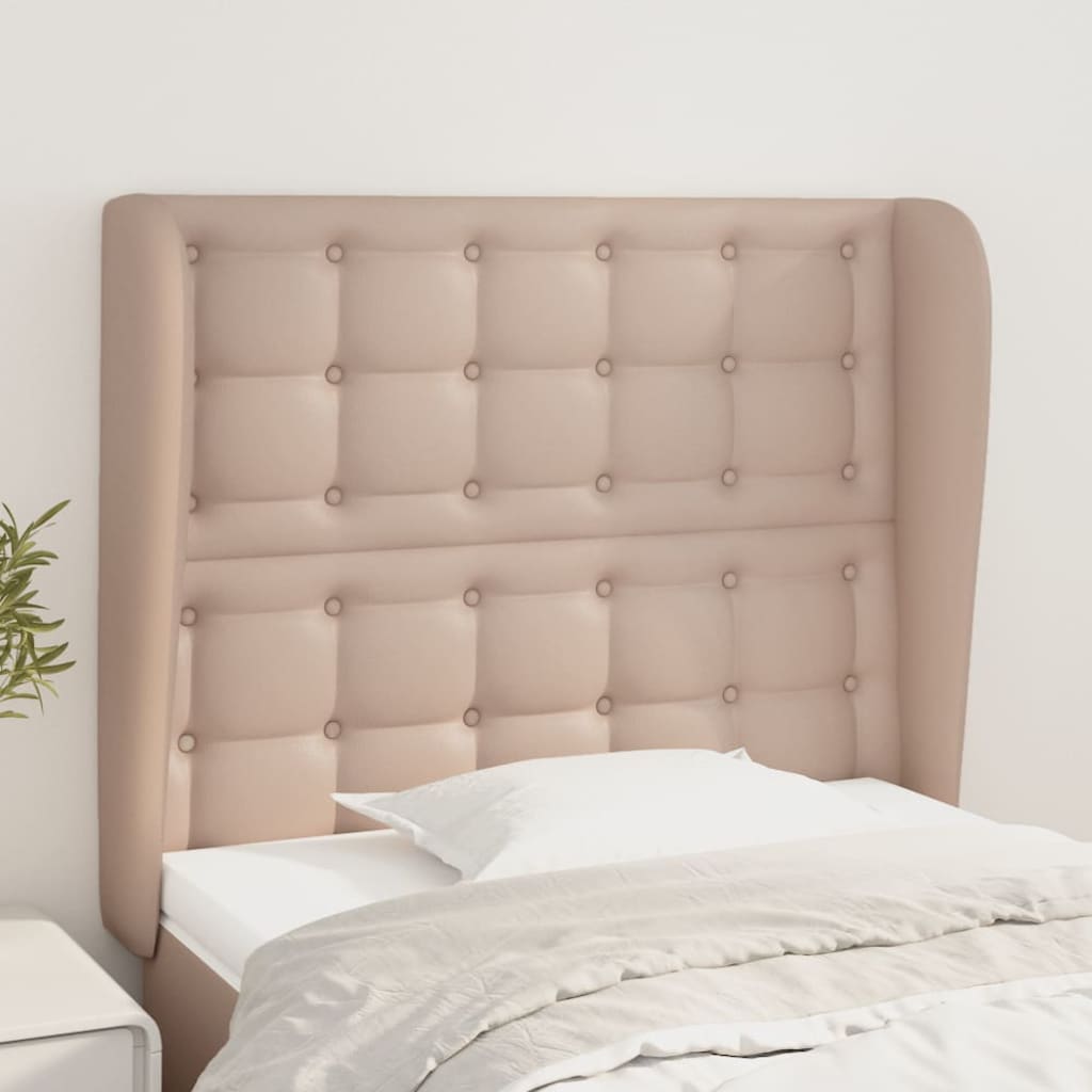 Tête de lit avec oreilles Cappuccino 93x23x118/128cm Similicuir - XIOS