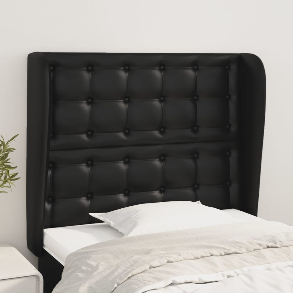 Tête de lit avec oreilles Noir 103x23x118/128 cm Similicuir - XIOS