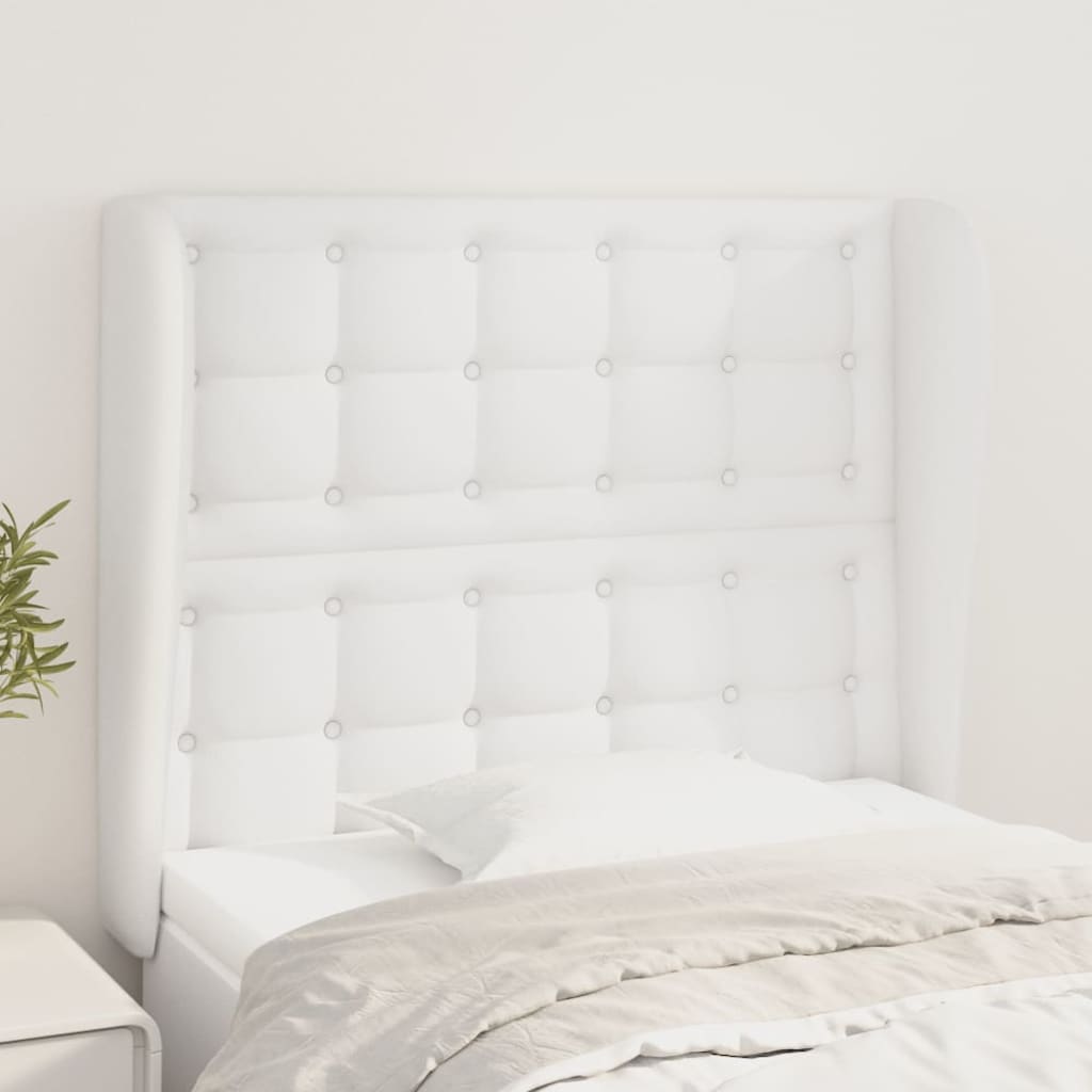 Tête de lit avec oreilles Blanc 103x23x118/128 cm Similicuir - XIOS