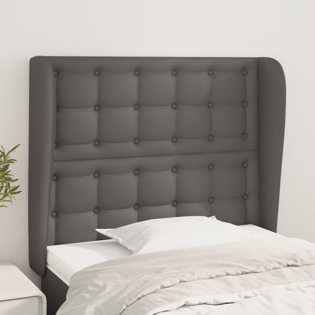 Tête de lit avec oreilles Gris 103x23x118/128 cm Similicuir - XIOS