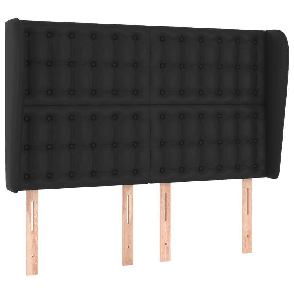 Tête de lit avec oreilles Noir 147x23x118/128 cm Similicuir - XIOS