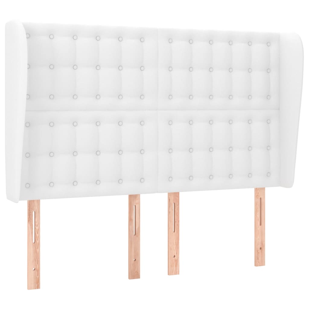 Tête de lit avec oreilles Blanc 147x23x118/128 cm Similicuir - XIOS