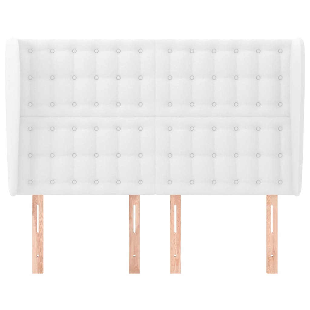 Tête de lit avec oreilles Blanc 147x23x118/128 cm Similicuir - XIOS