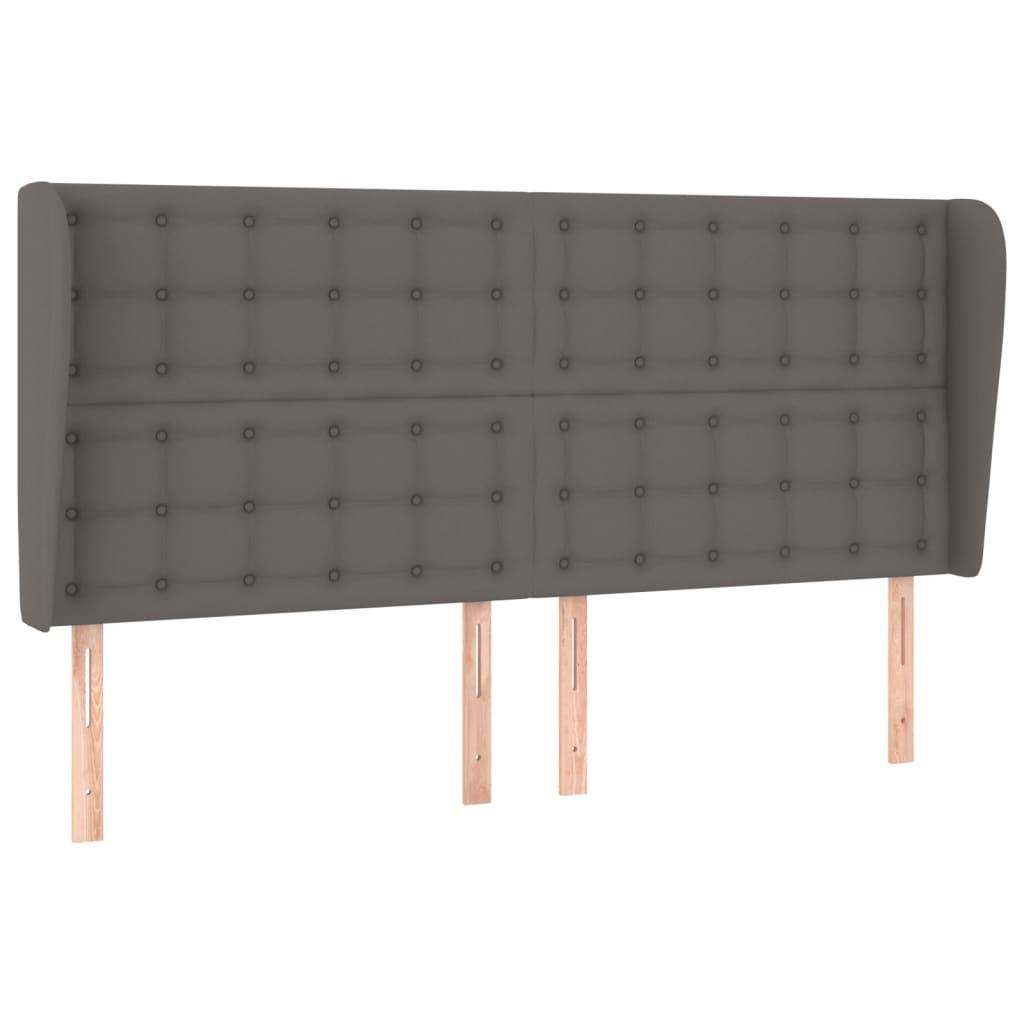 Tête de lit avec oreilles Gris 163x23x118/128 cm Similicuir - XIOS