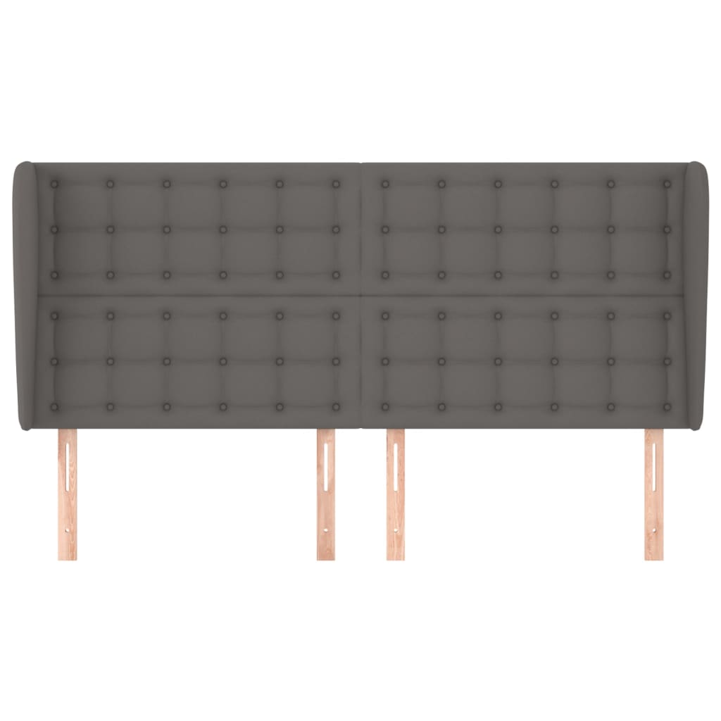 Tête de lit avec oreilles Gris 163x23x118/128 cm Similicuir - XIOS
