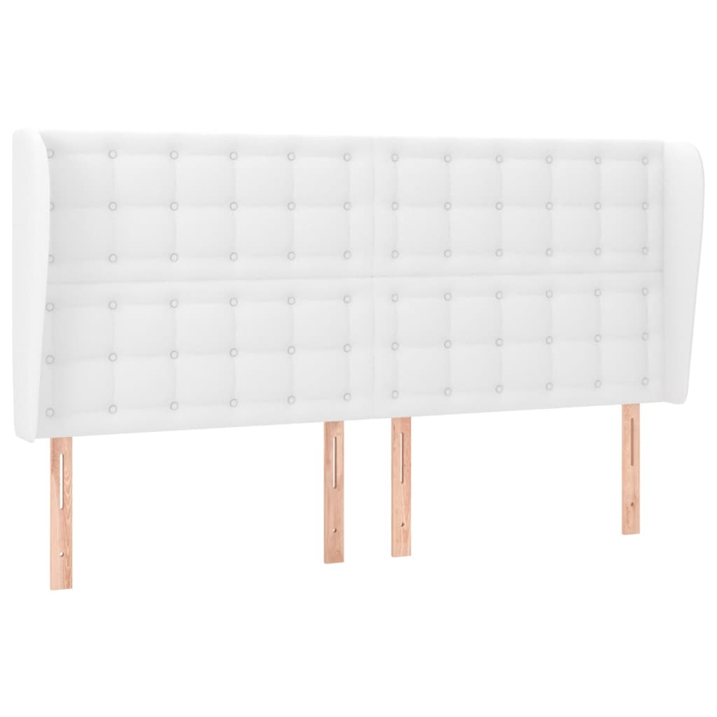 Tête de lit avec oreilles Blanc 203x23x118/128 cm Similicuir - XIOS