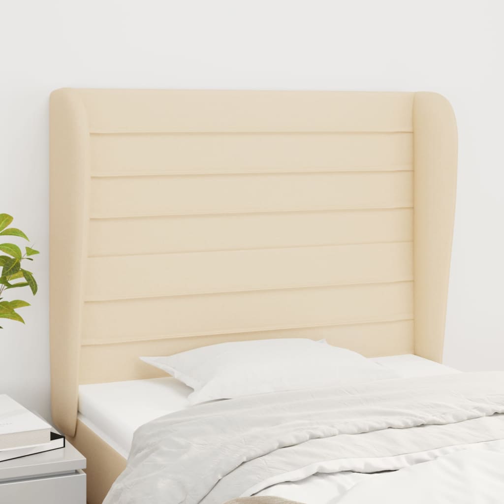 Tête de lit avec oreilles Crème 83x23x118/128 cm Tissu - XIOS