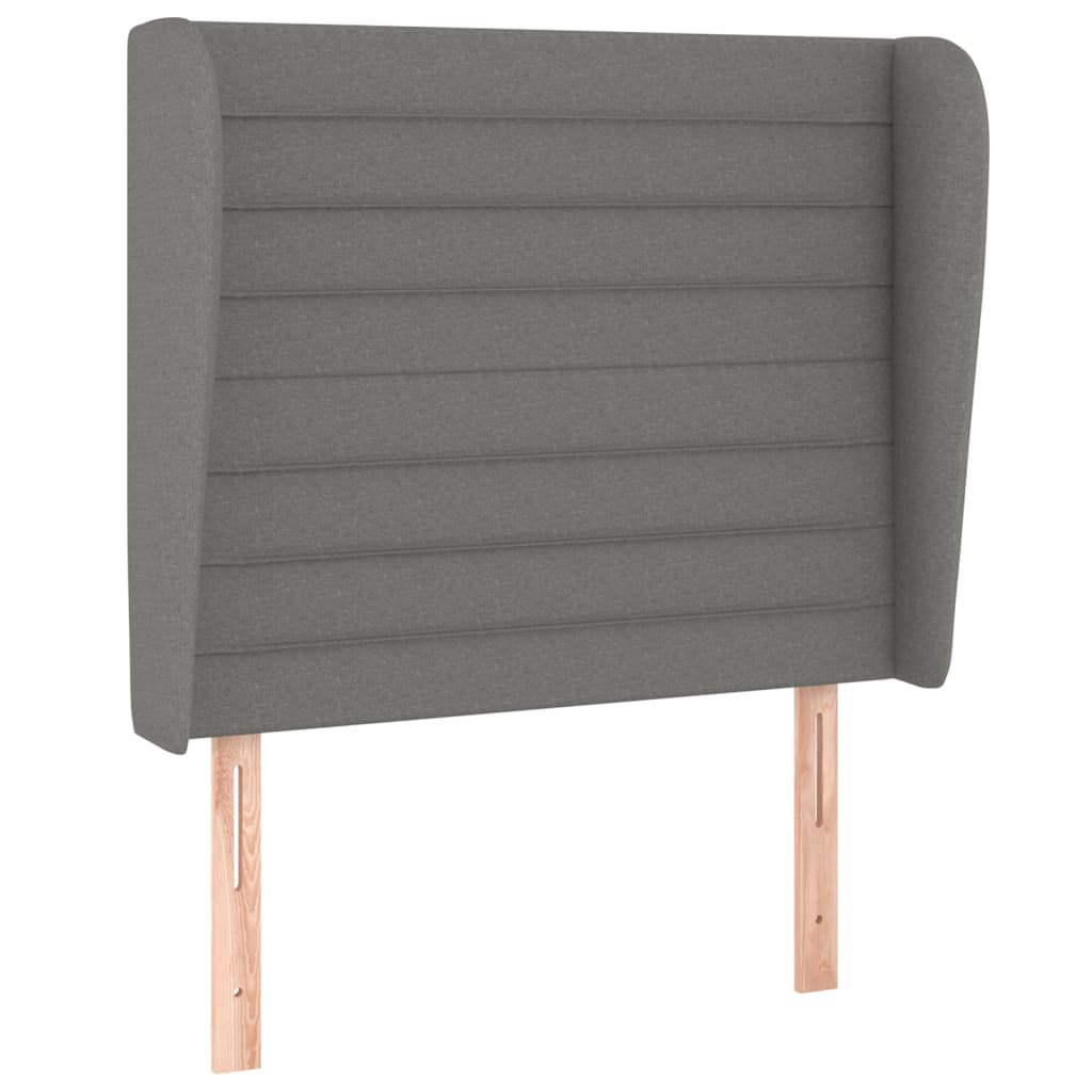 Tête de lit avec oreilles Gris foncé 93x23x118/128 cm Tissu - XIOS