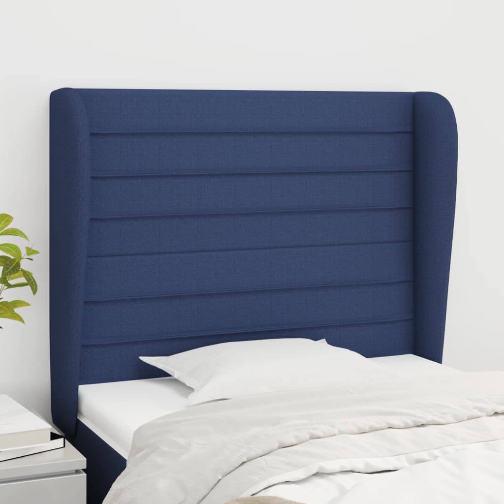 Tête de lit avec oreilles Bleu 93x23x118/128 cm Tissu - XIOS
