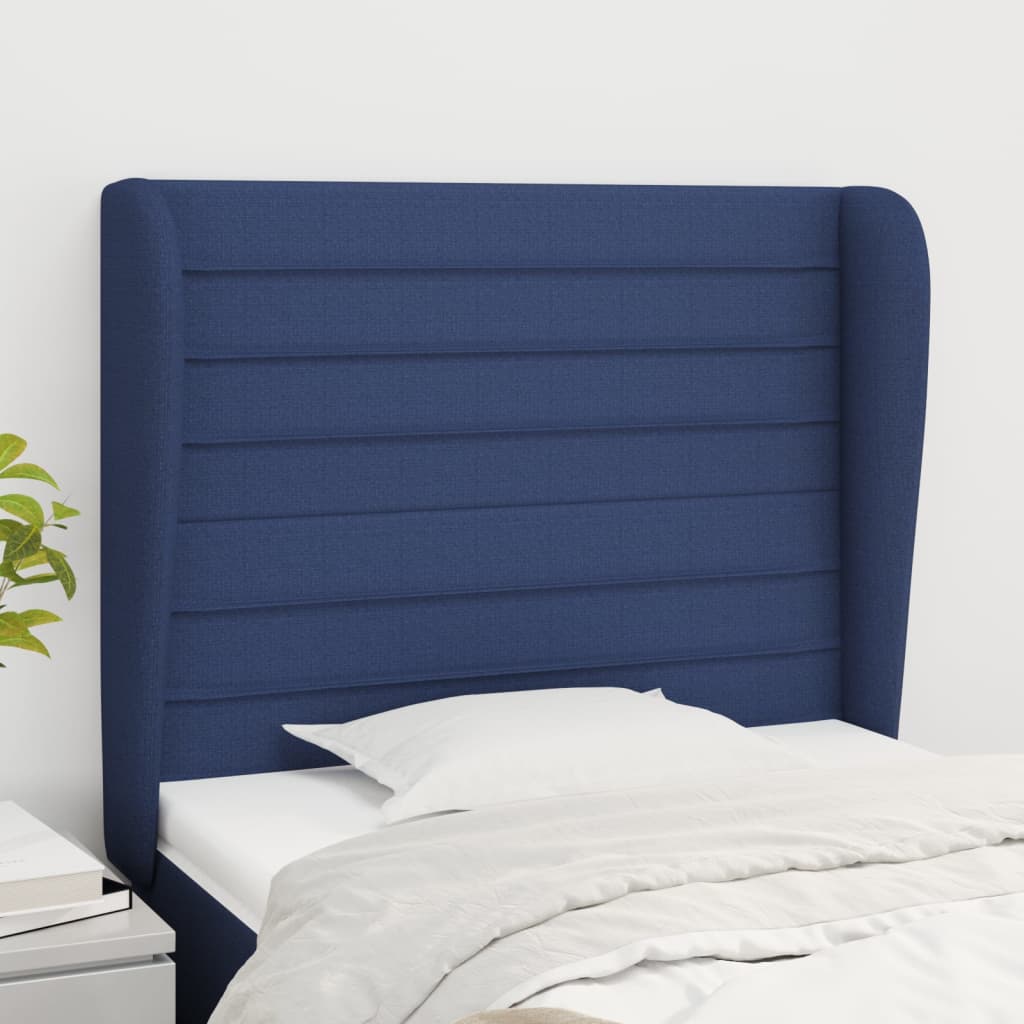Tête de lit avec oreilles Bleu 103x23x118/128 cm Tissu - XIOS