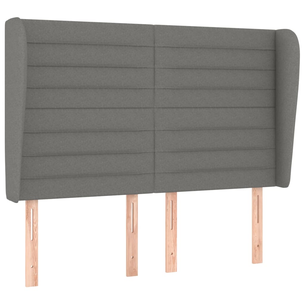Tête de lit avec oreilles Gris foncé 147x23x118/128 cm Tissu - XIOS