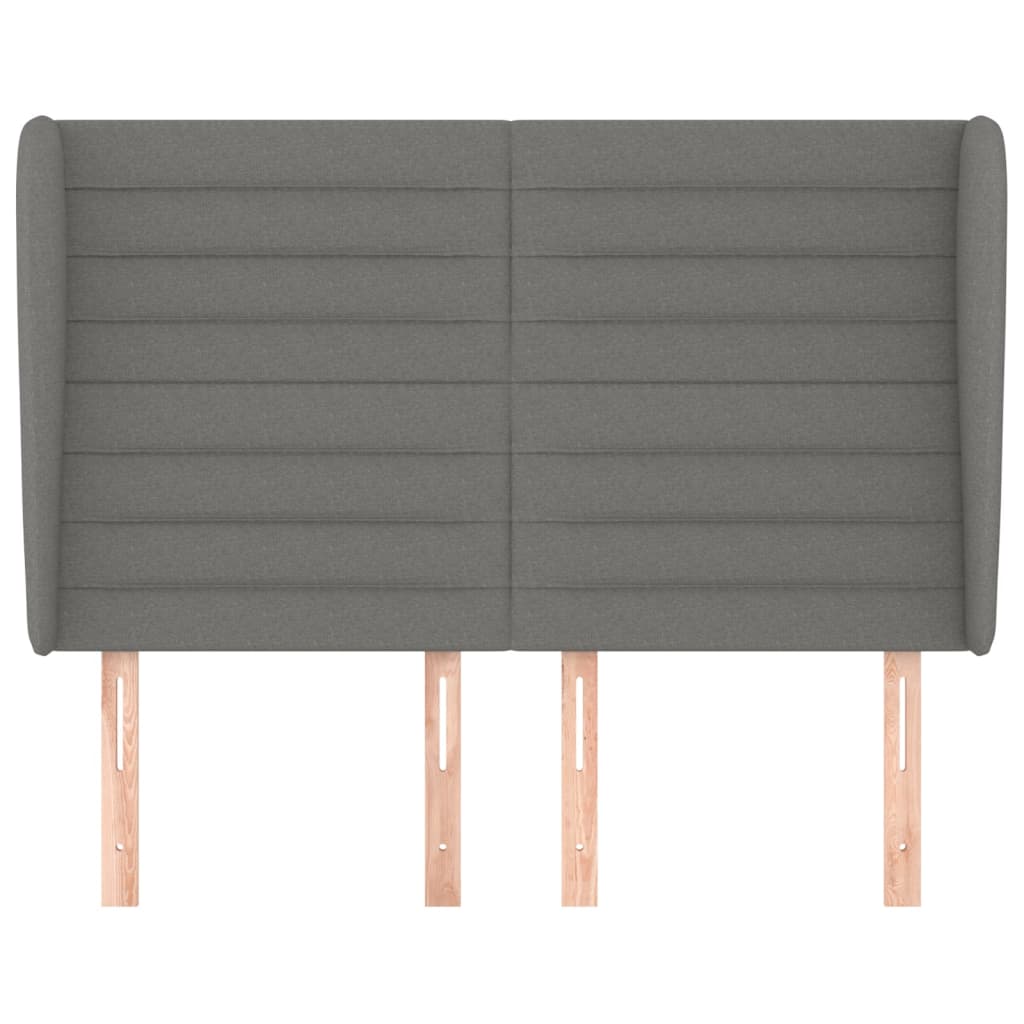 Tête de lit avec oreilles Gris foncé 147x23x118/128 cm Tissu - XIOS