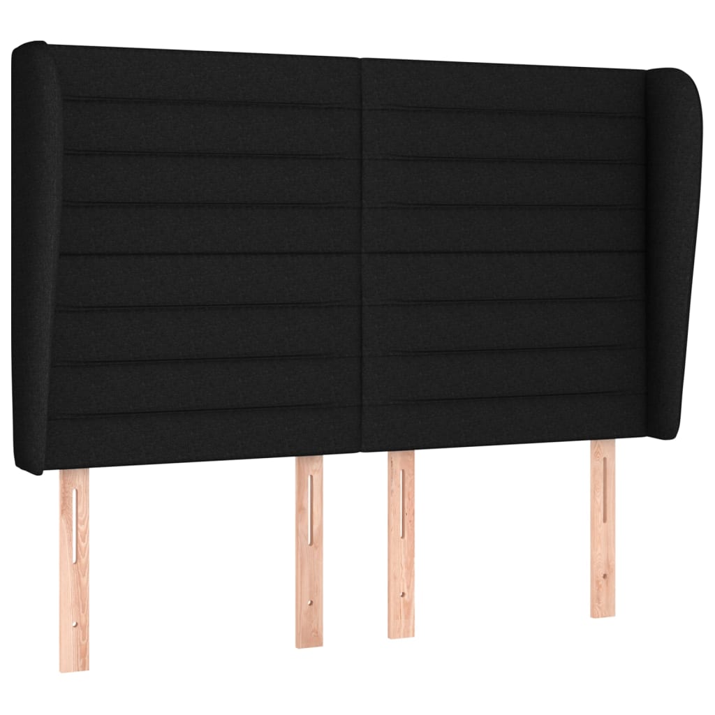 Tête de lit avec oreilles Noir 147x23x118/128 cm Tissu - XIOS