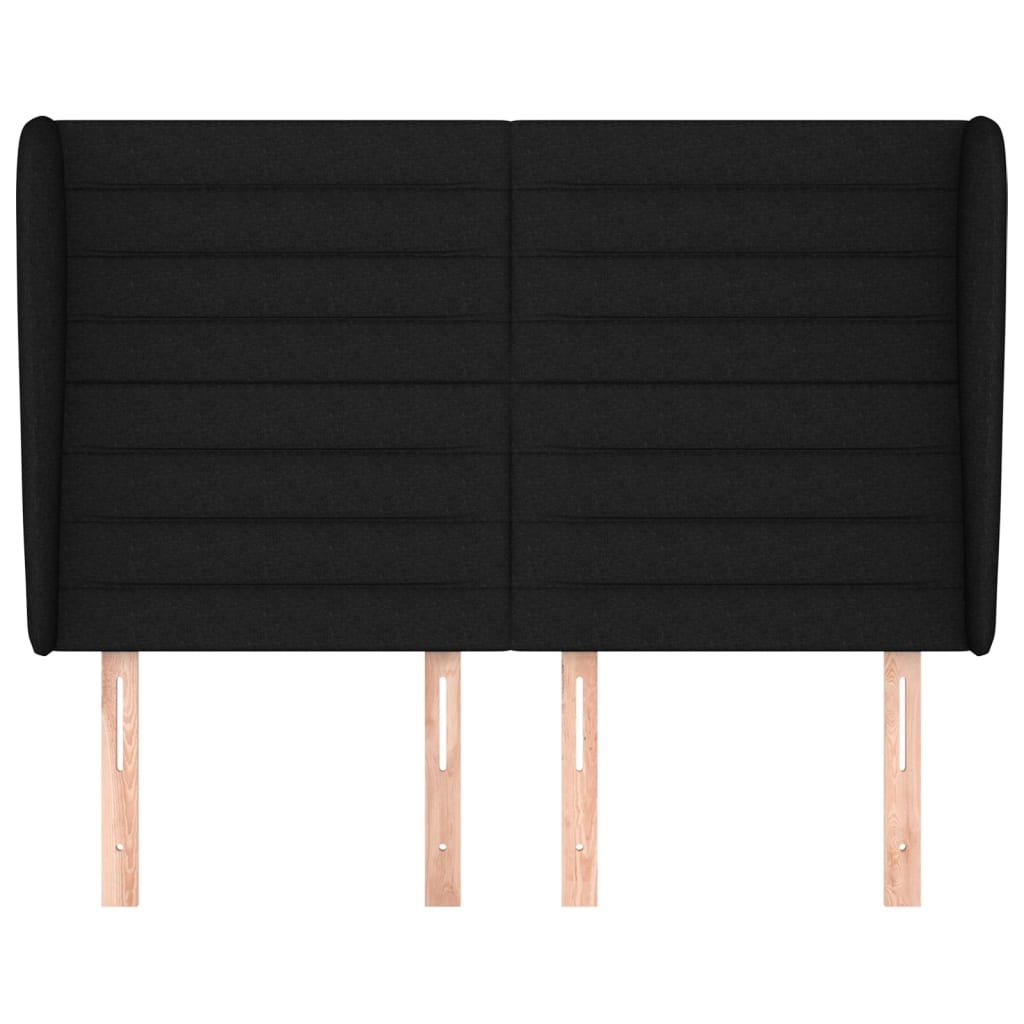 Tête de lit avec oreilles Noir 147x23x118/128 cm Tissu - XIOS