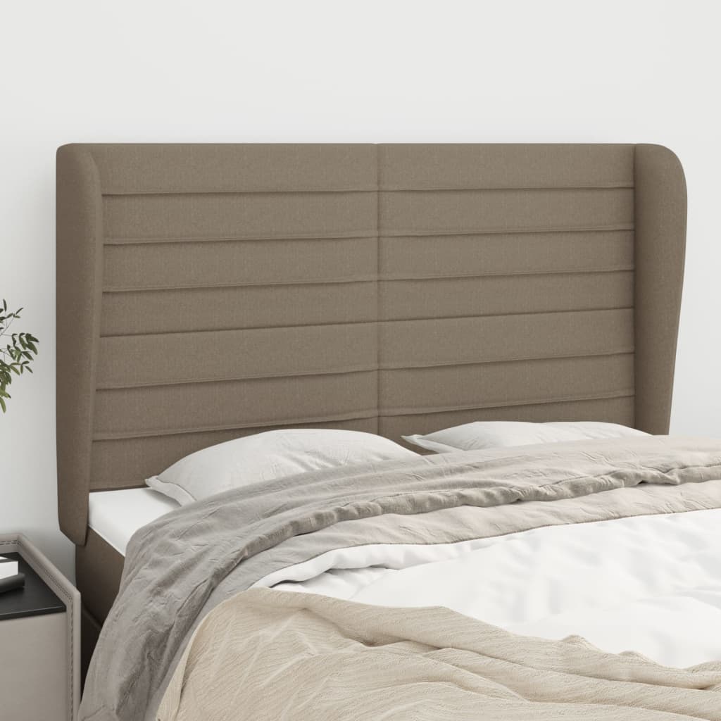 Tête de lit avec oreilles Taupe 147x23x118/128 cm Tissu - XIOS