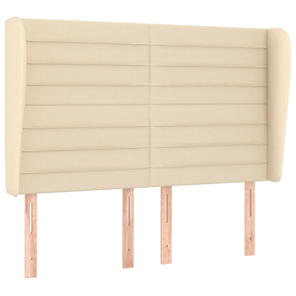 Tête de lit avec oreilles Crème 147x23x118/128 cm Tissu - XIOS