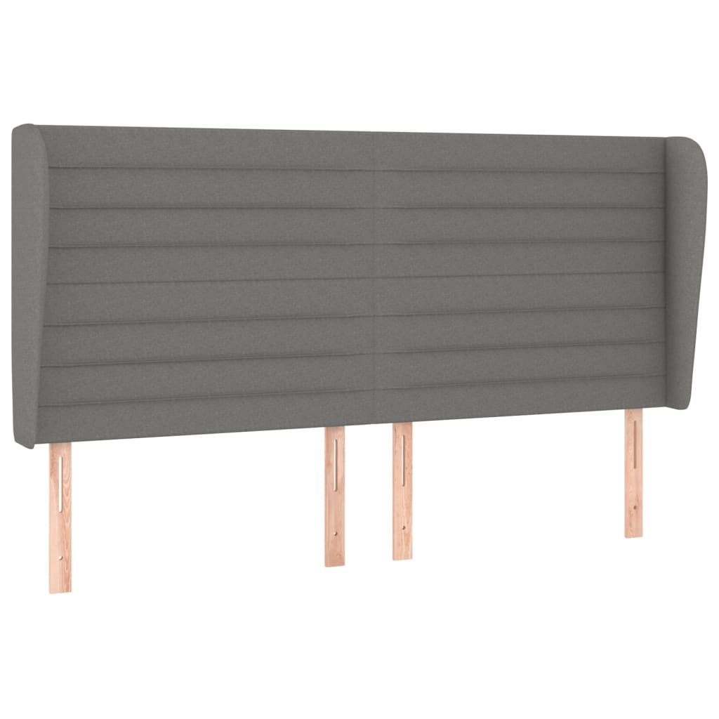 Tête de lit avec oreilles Gris foncé 163x23x118/128 cm Tissu - XIOS