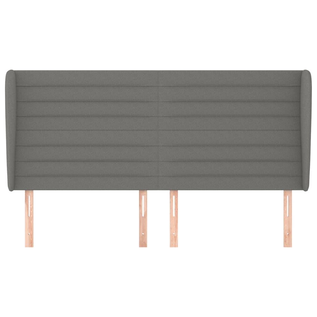 Tête de lit avec oreilles Gris foncé 163x23x118/128 cm Tissu - XIOS