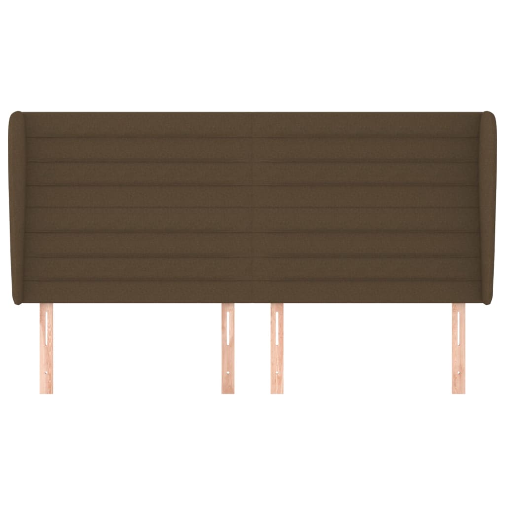 Tête de lit avec oreilles Marron foncé 163x23x118/128 cm Tissu - XIOS