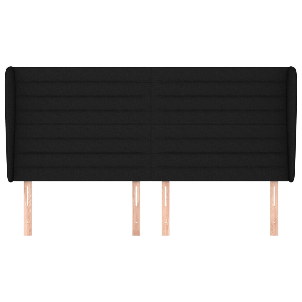 Tête de lit avec oreilles Noir 183x23x118/128 cm Tissu - XIOS