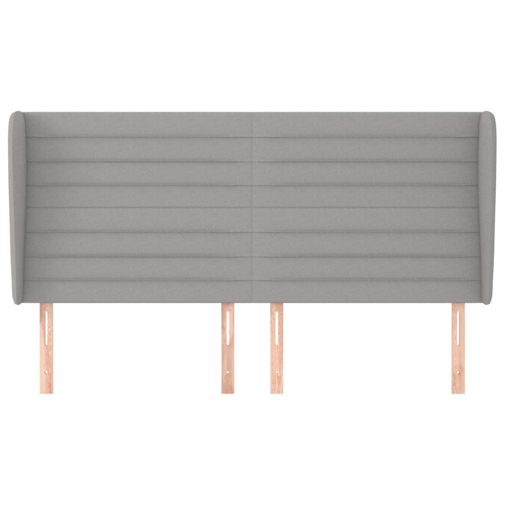 Tête de lit avec oreilles Gris clair 203x23x118/128 cm Tissu - XIOS