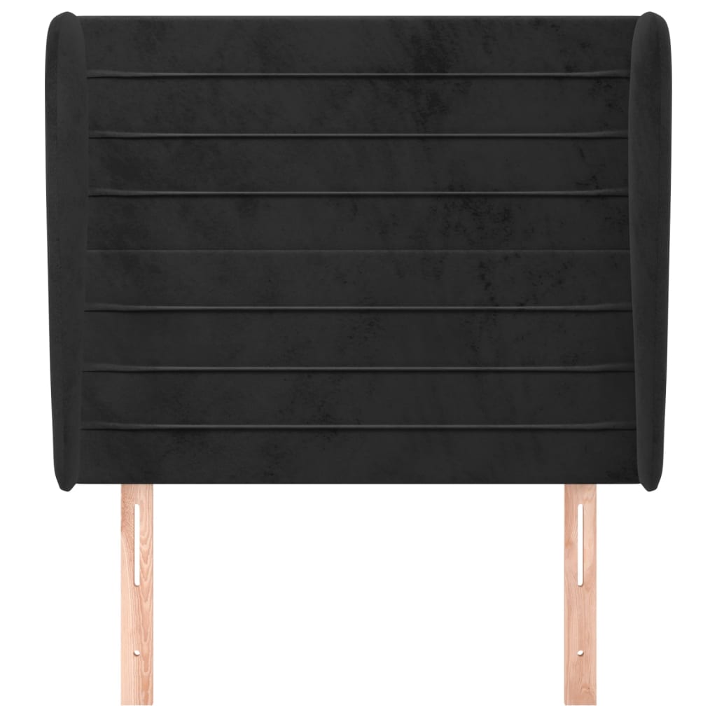 Tête de lit avec oreilles Noir 83x23x118/128 cm Velours - XIOS