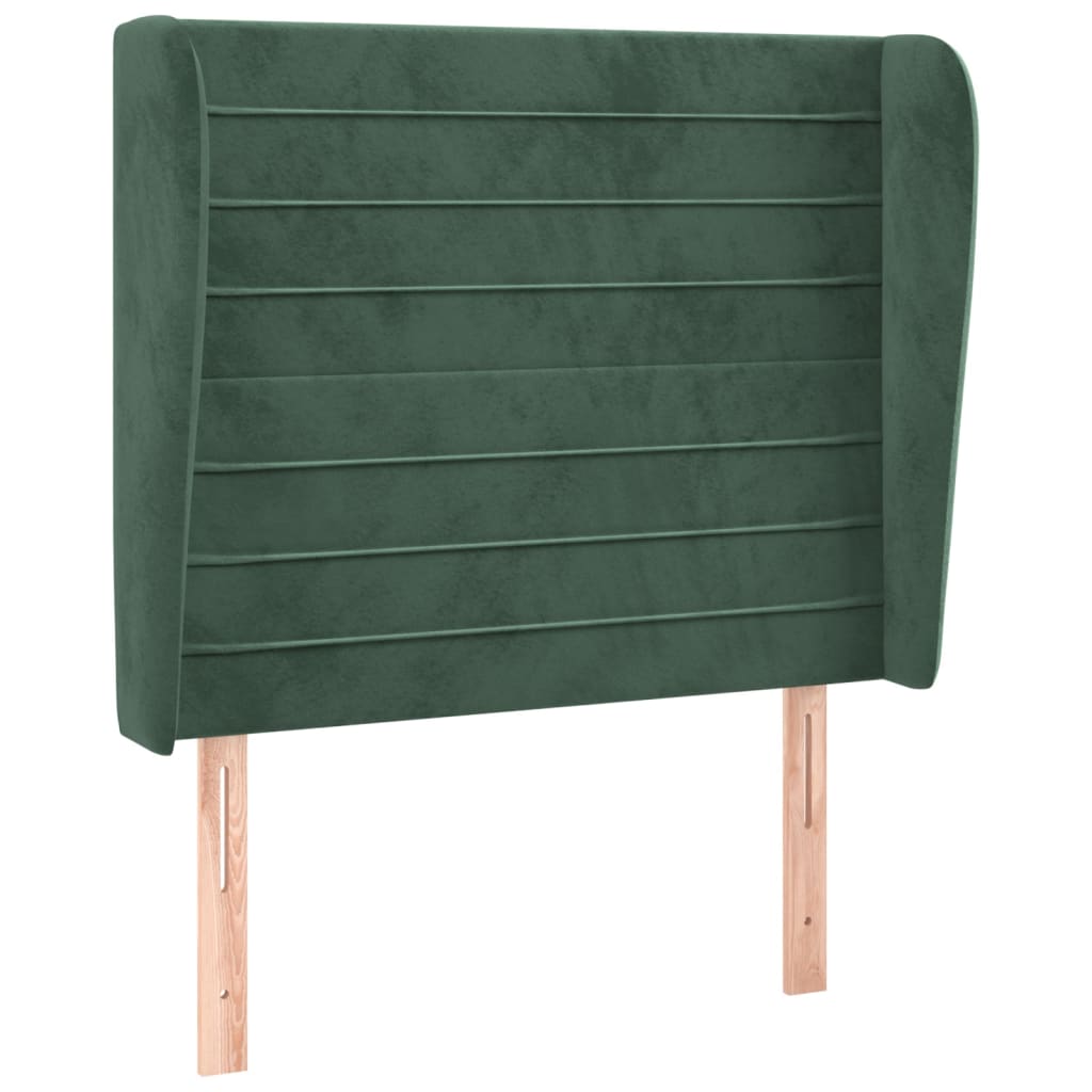 Tête de lit avec oreilles Vert foncé 83x23x118/128 cm Velours - XIOS