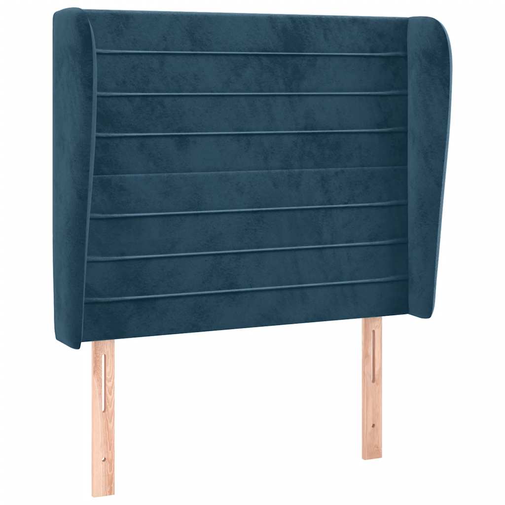 Tête de lit avec oreilles Bleu foncé 93x23x118/128 cm Velours - XIOS