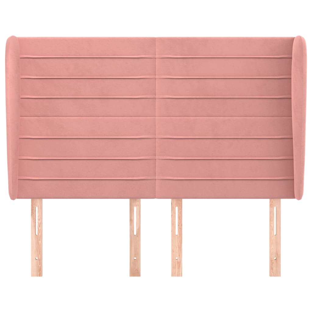 Tête de lit avec oreilles Rose 147x23x118/128 cm Velours - XIOS